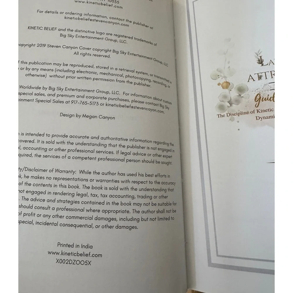 Law‎ of Attraction 100 Day Guided Journal Steven Canyon New Unused Workbook
